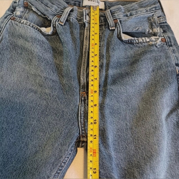 AGOLDE Riley High Rise Straight Jeans Button Fly Cropped Denim Size 25 - Picture 6 of 9